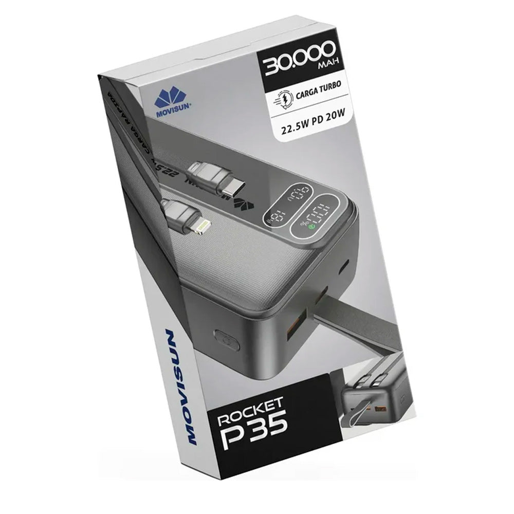 Powerbank Movisun Rocket P35 30.000 Mah Carga Rapida