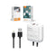 Cargador USB doble LDNIO A2421C QC 3.0 PD 22.5W con cable TIPO C