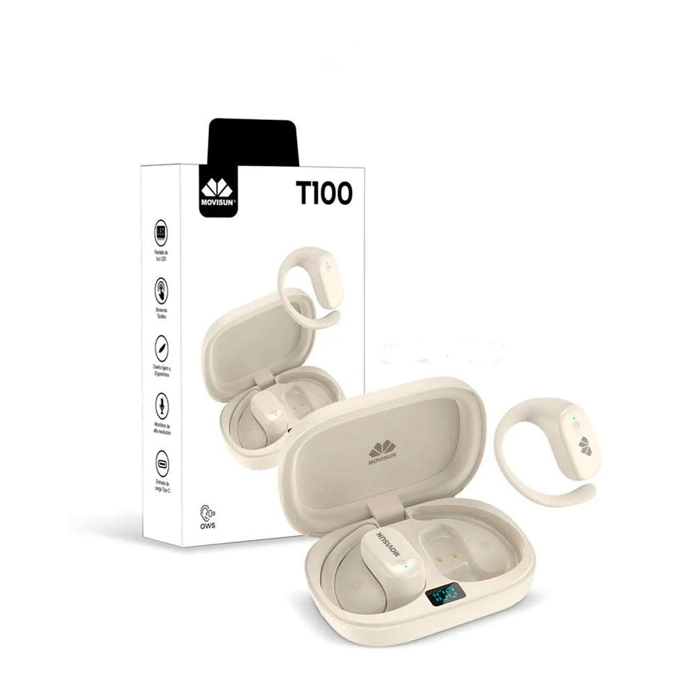 Audífonos Inalámbricos Óseos Movisun T100 Beige