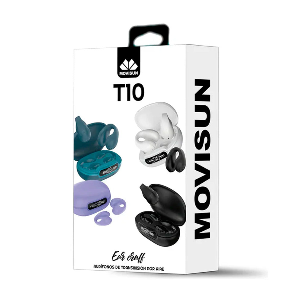 Audífonos Inalámbricos Movisun T10 Transmisión Aérea Color Negro