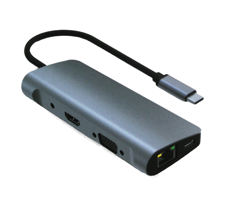 Adaptador Convertidor X 9 Puertos Multifunción USB-c A HDTV