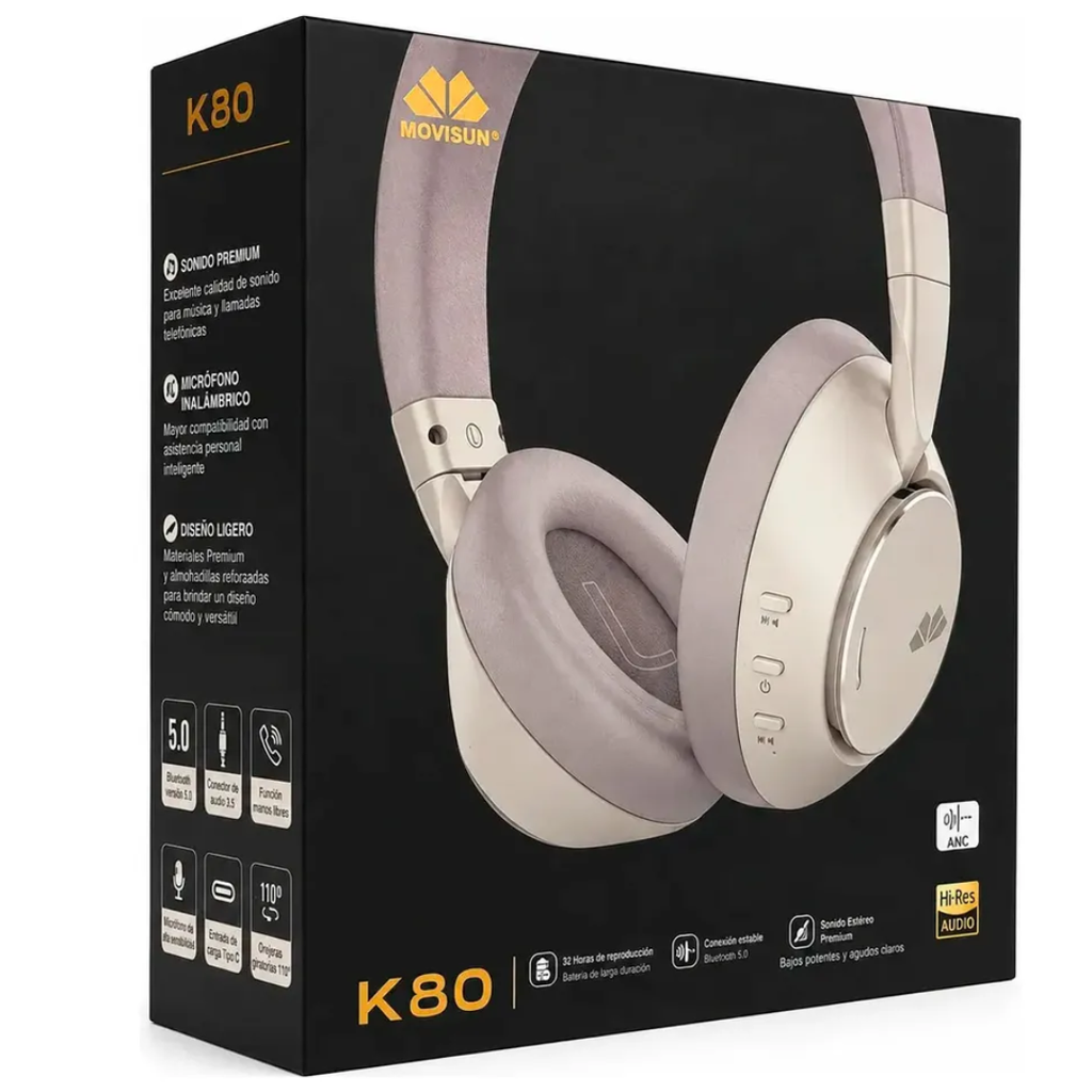Diadema Bluetooth Movisun K80 Con Cancelación De Ruido