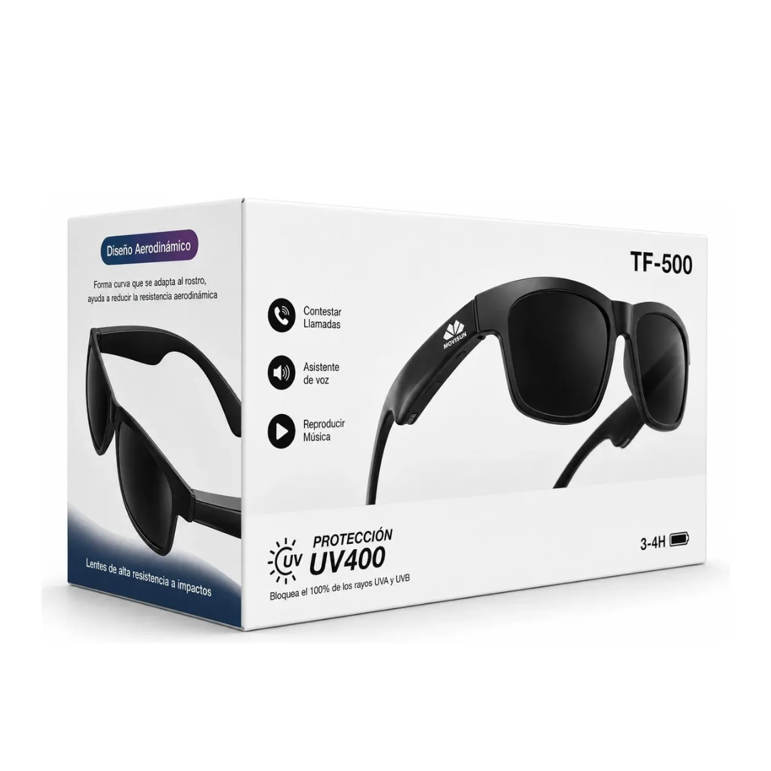 Gafas Inteligentes Bluetooth Movisun Tf-500 Fotocromáticos Plateado