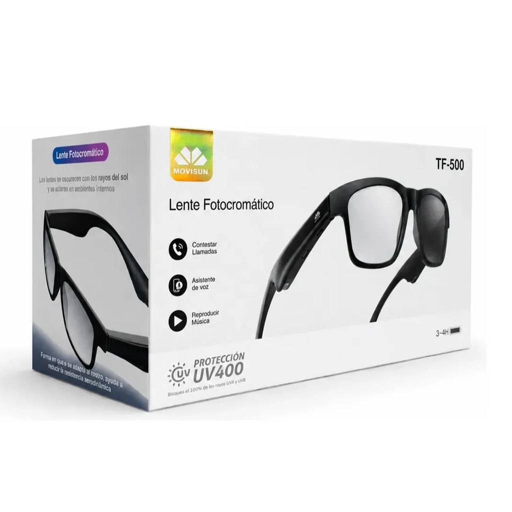 Gafas Inteligentes Bluetooth Movisun Tf-500 Fotocromáticos Plateado