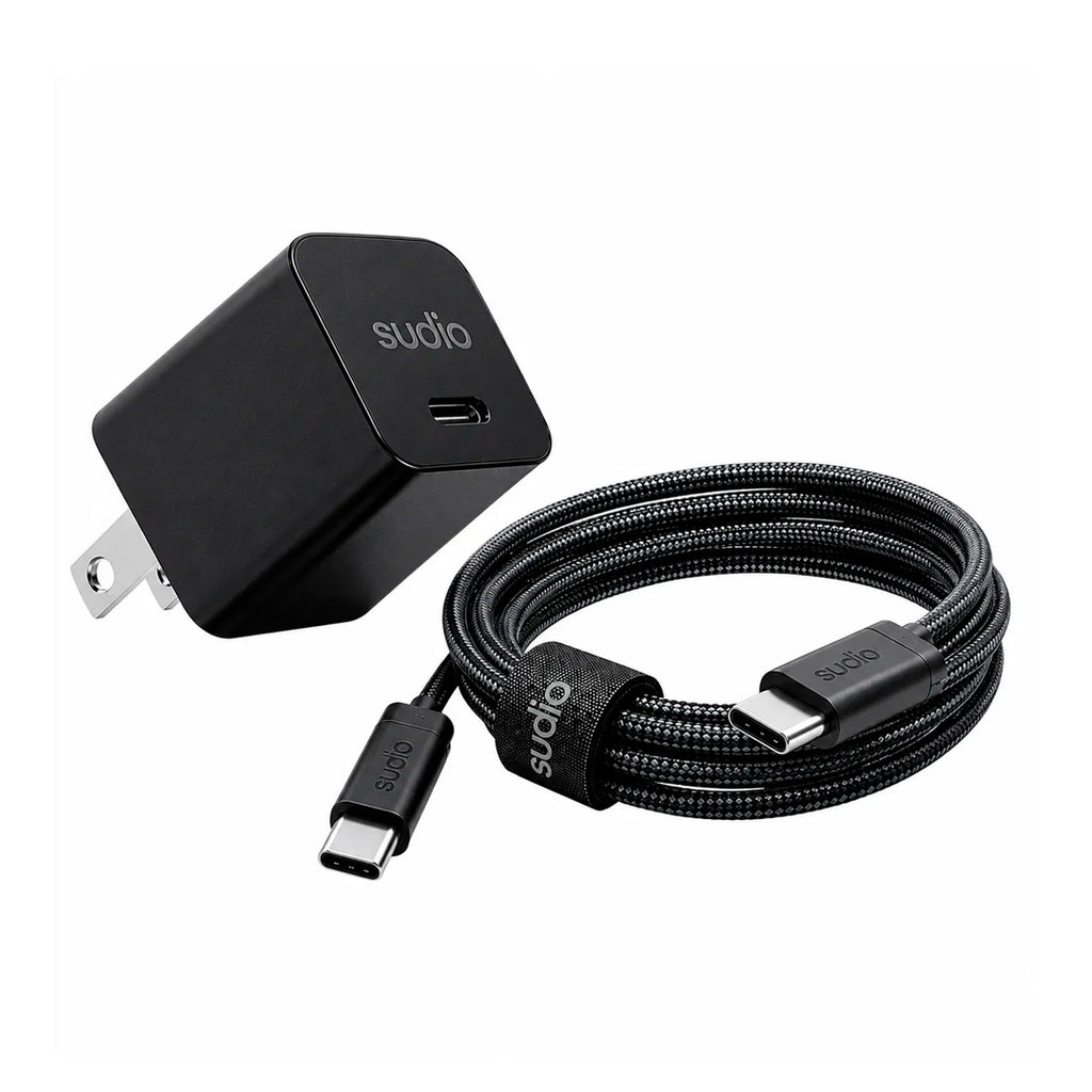 Combo Cargador Sudio P1 25w + Cable Usb C Trenzado 1.8m