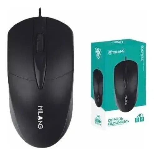 Mouse Alámbrico Milang Office Negro
