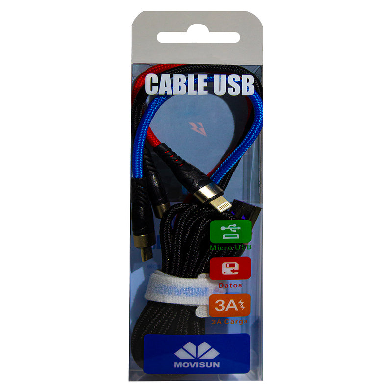 Cable Movisun Carga Rápida 3 En 1