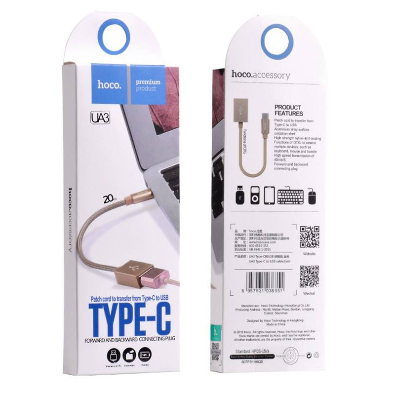 Adaptador Hoco Ua3 Tipo-c Usb Dorado