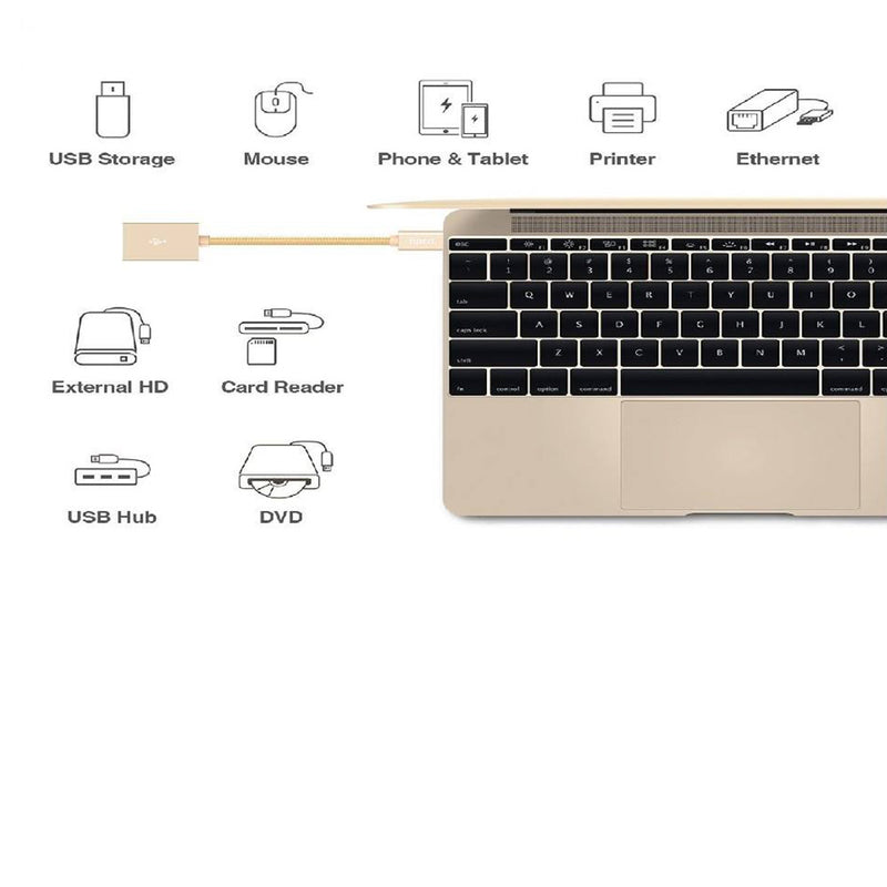 Adaptador Hoco Ua3 Tipo-c Usb Dorado