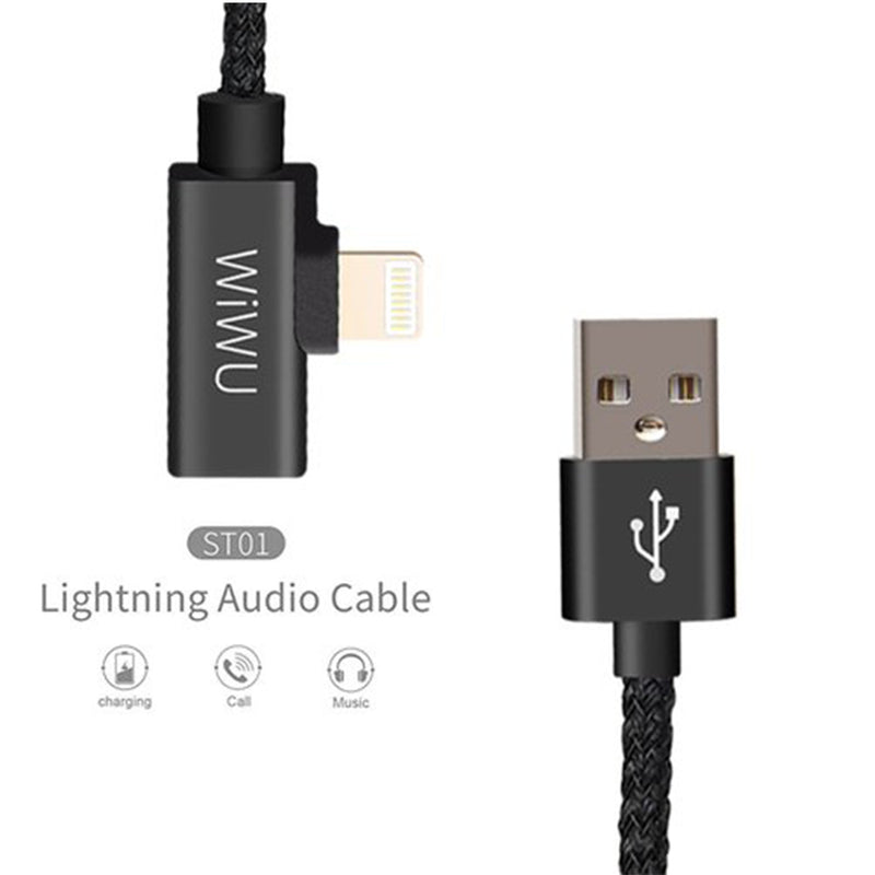 Cable Wiwu Lightning Audio ST01 Negro