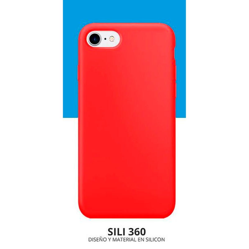 Combo Vidrios Ceramica + Case Sili 360 Rojo-azul iPhone X-xs